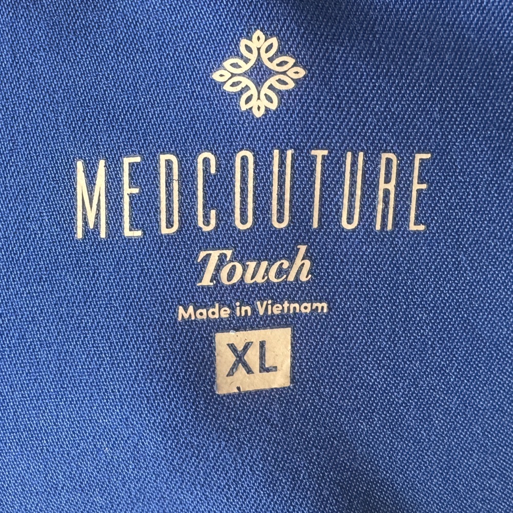 MedCouture Touch Royal Blue Scrub Top XL | V-Neck Medical Uniform - Picture 8 of 8